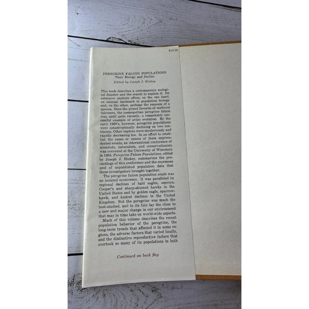 Peregrine Falcon Populations Hickey 1969 Biology Decline Wisconsin Press